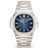 Patek Philippe Nautilus 41mm 18ct White Gold Blue Dial Mens Bracelet Watch - Berry's Jewellers
