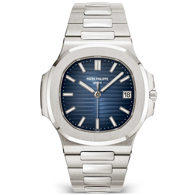 Patek Philippe Nautilus 41mm 18ct White Gold Blue Dial Mens Bracelet Watch - Berry's Jewellers