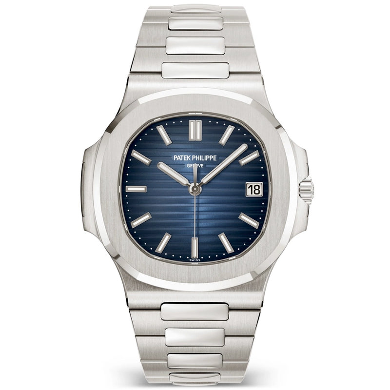Patek Philippe Nautilus 41mm 18ct White Gold Blue Dial Mens Bracelet Watch - Berry's Jewellers