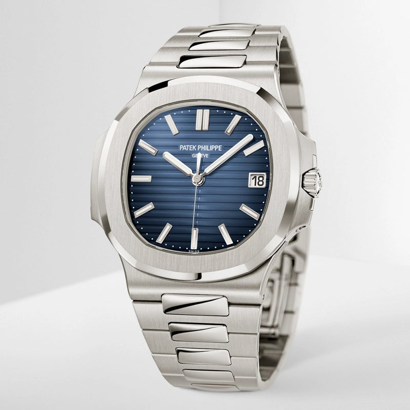Patek Philippe Nautilus 41mm 18ct White Gold Blue Dial Mens Bracelet Watch - Berry's Jewellers
