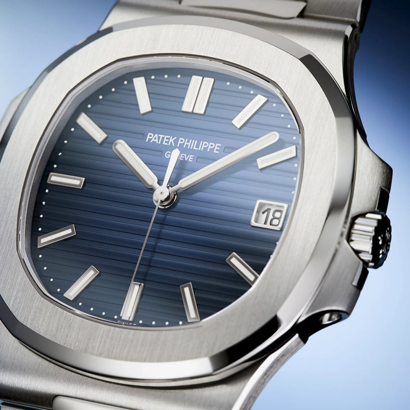 Patek Philippe Nautilus 41mm 18ct White Gold Blue Dial Mens Bracelet Watch - Berry's Jewellers