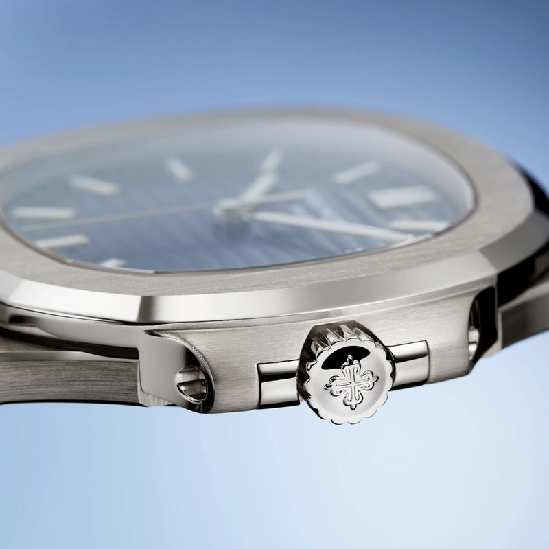Patek Philippe Nautilus 41mm 18ct White Gold Blue Dial Mens Bracelet Watch - Berry's Jewellers