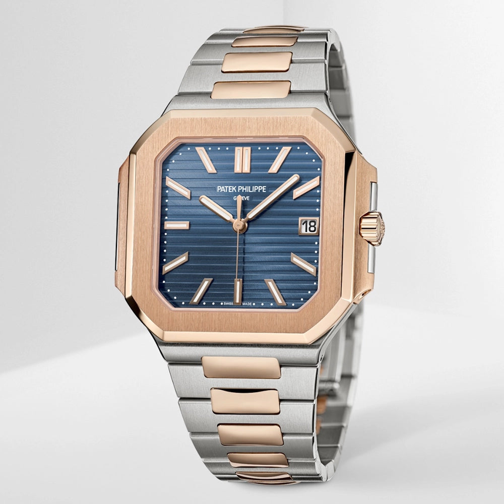Patek Philippe Cubitus Large 45mm Two-Tone Blue Dial Bracelet Watch - Berry's Jewellers