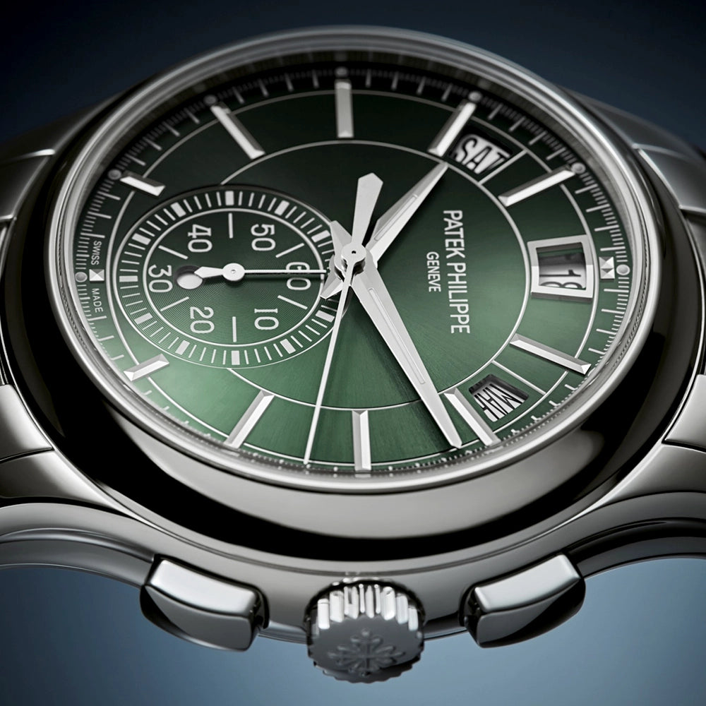 Patek Philippe Complications Flyback Chronograph Annual Calendar Green Dial Watch - Berry's Jewellers