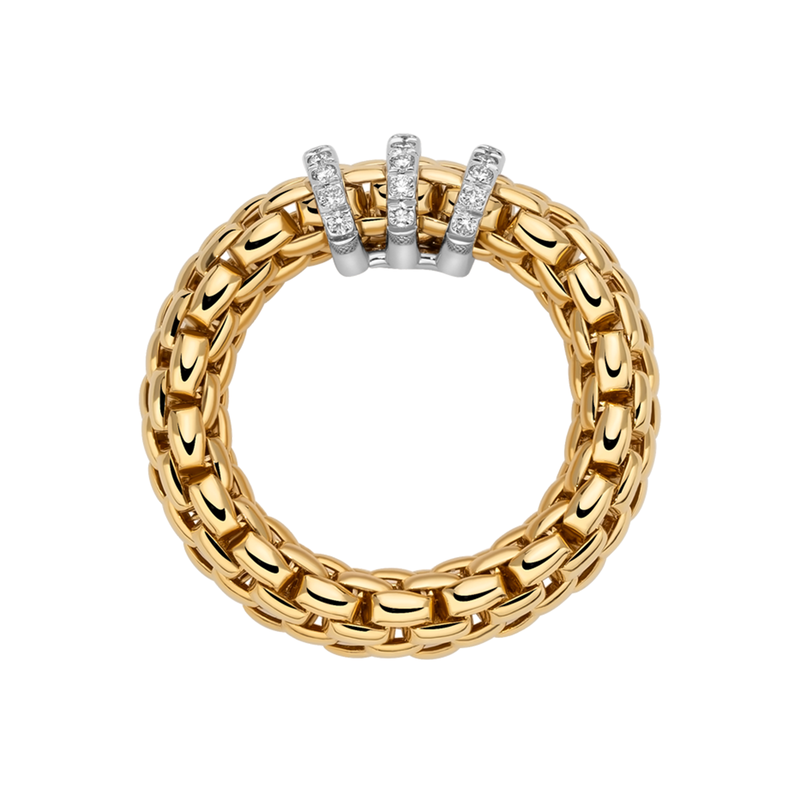 Vendôme 18ct Yellow Gold Ring With Three Diamond Set Rondels