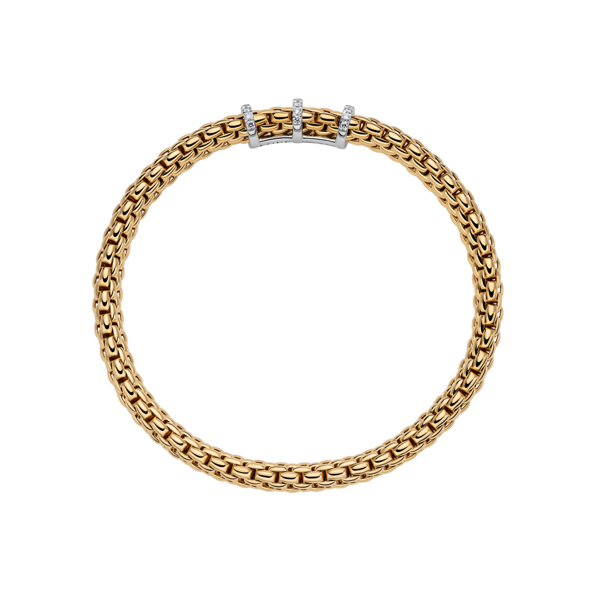 Vendôme 18ct Yellow Gold Bracelet With Three Diamond Set Rondels