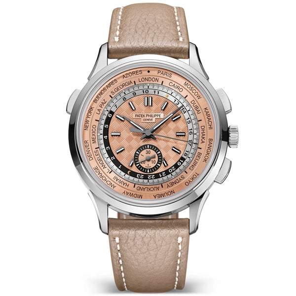 Patek Philippe Complications World Time Flyback Chronograph Rose-Gilt Dial Watch - Berry's Jewellers