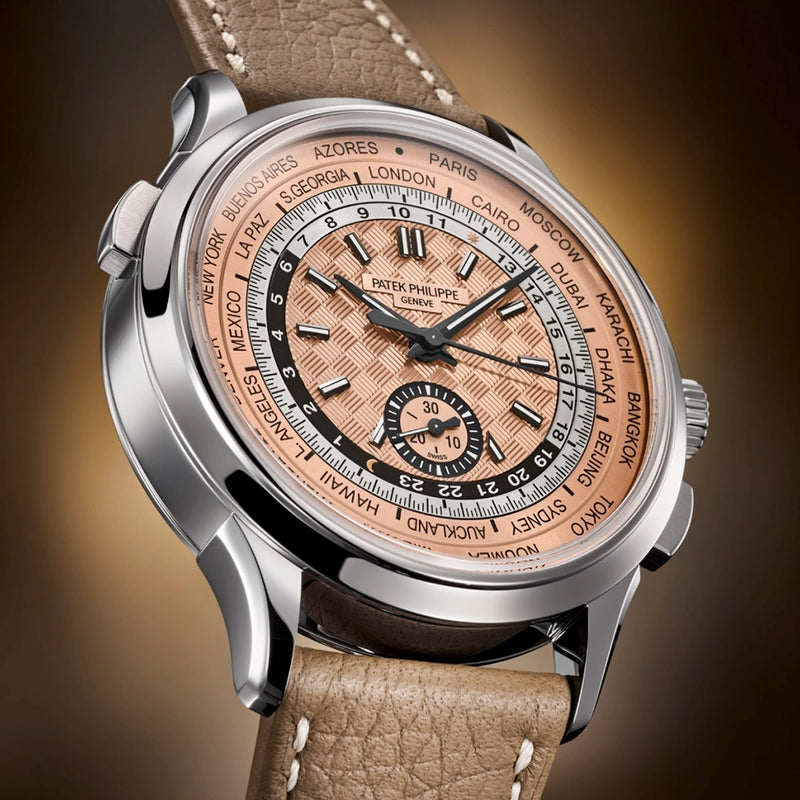 Patek Philippe Complications World Time Flyback Chronograph Rose-Gilt Dial Watch - Berry's Jewellers