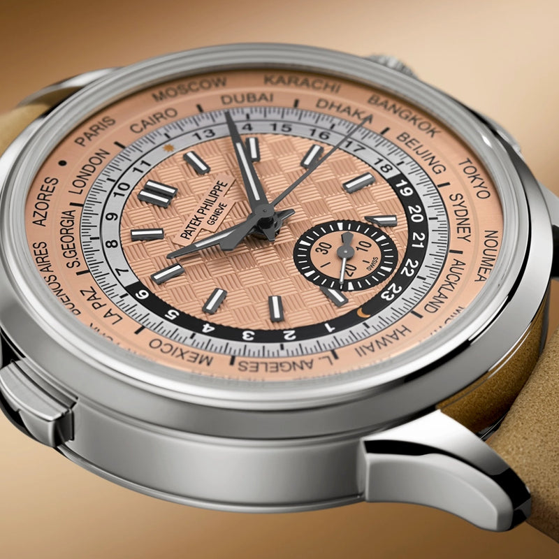 Patek Philippe Complications World Time Flyback Chronograph Rose-Gilt Dial Watch - Berry's Jewellers