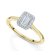 Berry's 18ct Yellow Gold GIA Certificated Emerald Cut Diamond Halo Ring - Berry's Jewellers