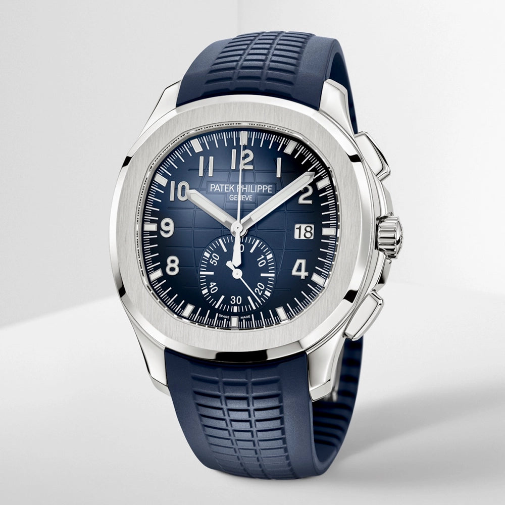Patek Philippe Aquanaut Chronograph 42.2mm 18ct White Gold Blue Dial Mens Watch - Berry's Jewellers