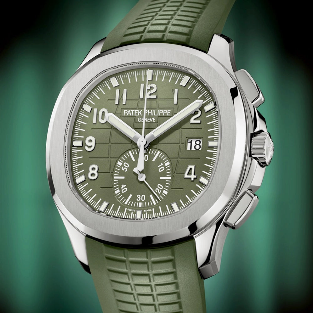 Aquanaut Chronograph 42.2mm 18ct White Gold Khaki Green Dial Watch 5968G-010