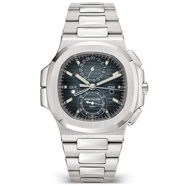 Patek Philippe Nautilus Flyback Chronograph Travel Time Steel Bracelet Watch - Berry's Jewellers