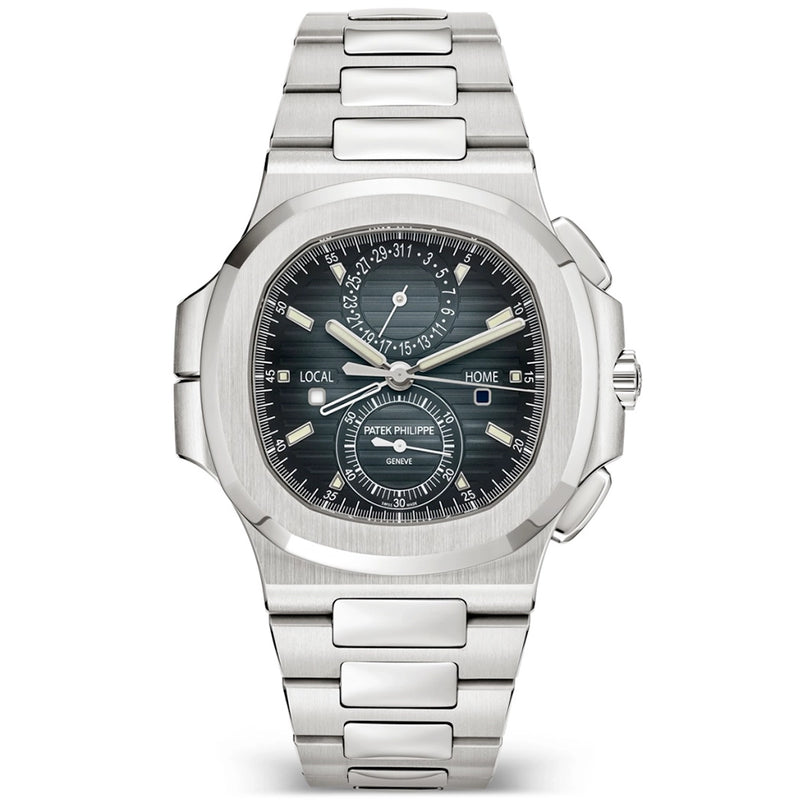 Patek Philippe Nautilus Flyback Chronograph Travel Time Steel Bracelet Watch - Berry's Jewellers