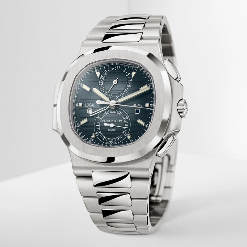 Patek Philippe Nautilus Flyback Chronograph Travel Time Steel Bracelet Watch - Berry's Jewellers