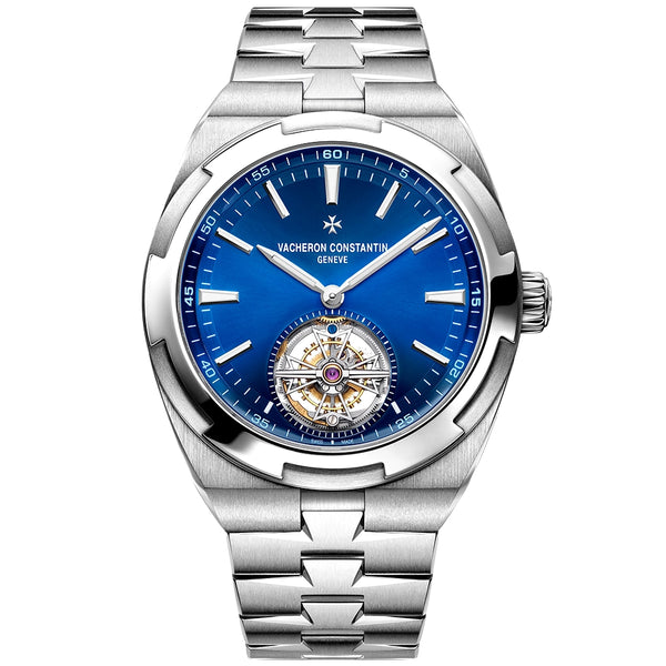 Vacheron Constantin Overseas Tourbillon Steel Sunray Blue Dial Mens Automatic Watch - Berry's Jewellers