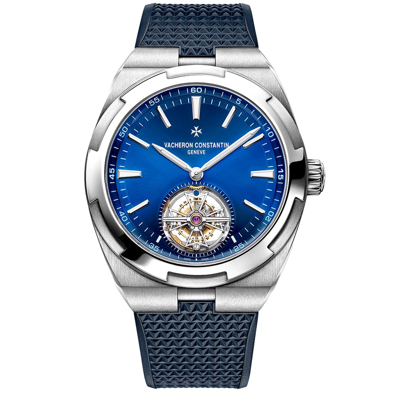 Vacheron Constantin Overseas Tourbillon Steel Sunray Blue Dial Mens Automatic Watch - Berry's Jewellers