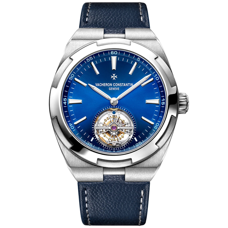 Vacheron Constantin Overseas Tourbillon Steel Sunray Blue Dial Mens Automatic Watch - Berry's Jewellers