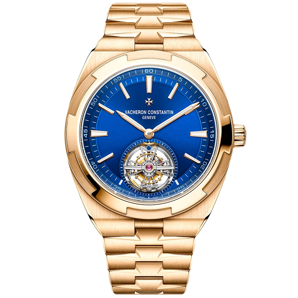Vacheron Constantin Overseas Tourbillon 18ct Rose Gold Blue Dial Mens Automatic Watch - Berry's Jewellers