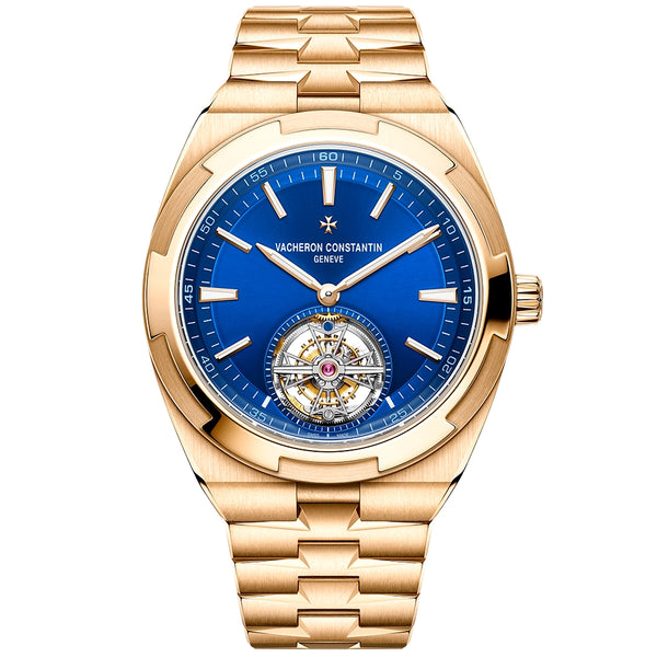 Vacheron Constantin Overseas Tourbillon 18ct Rose Gold Blue Dial Mens Automatic Watch - Berry's Jewellers