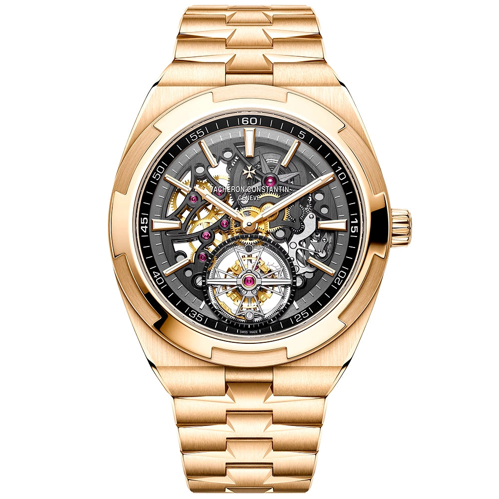 Vacheron Constantin Overseas Tourbillon 18ct Rose Gold Skeleton Dial Automatic Watch - Berry's Jewellers