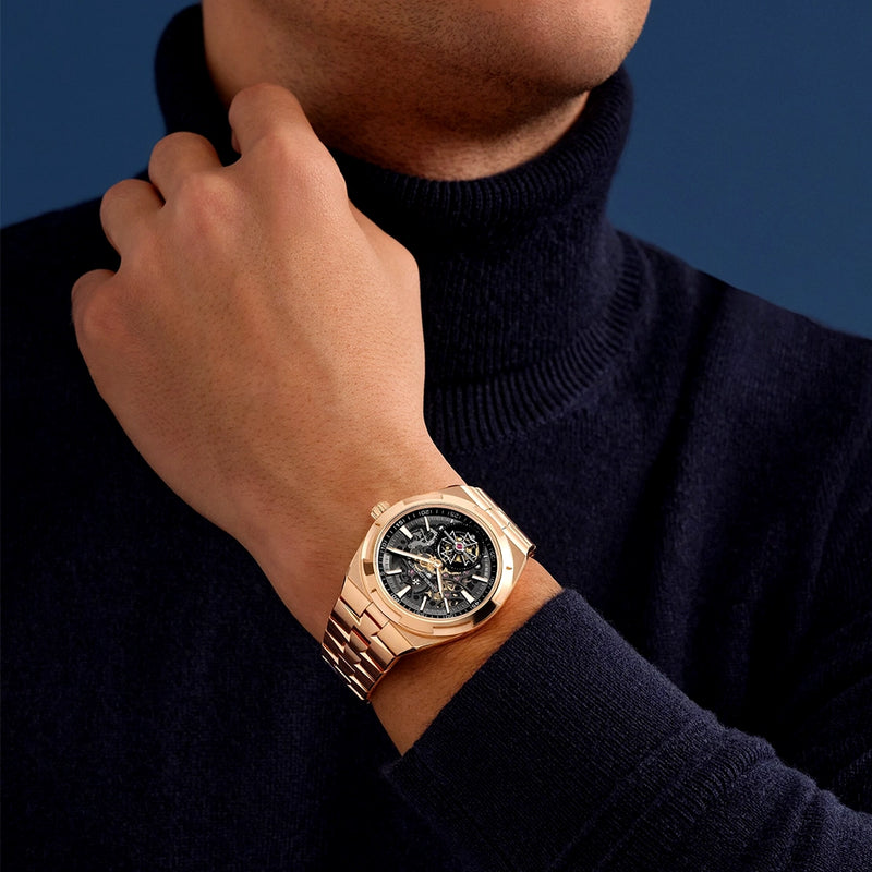 Vacheron Constantin Overseas Tourbillon 18ct Rose Gold Skeleton Dial Automatic Watch - Berry's Jewellers