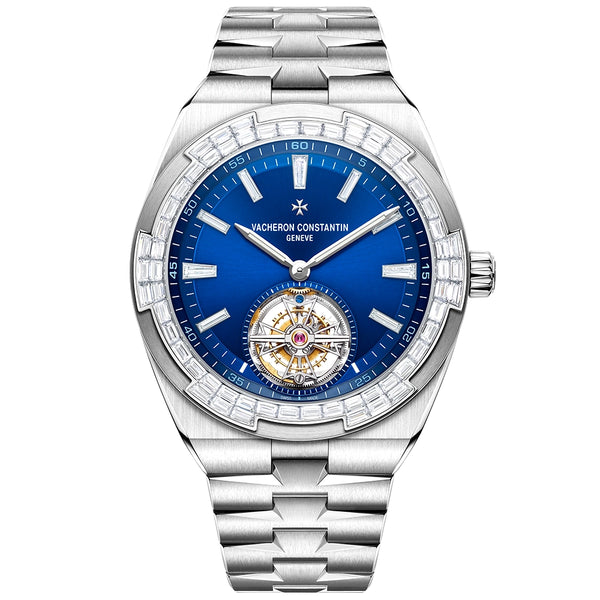 Vacheron Constantin Overseas Tourbillon High Jewellery Blue Dial Diamond Set Watch - Berry's Jewellers