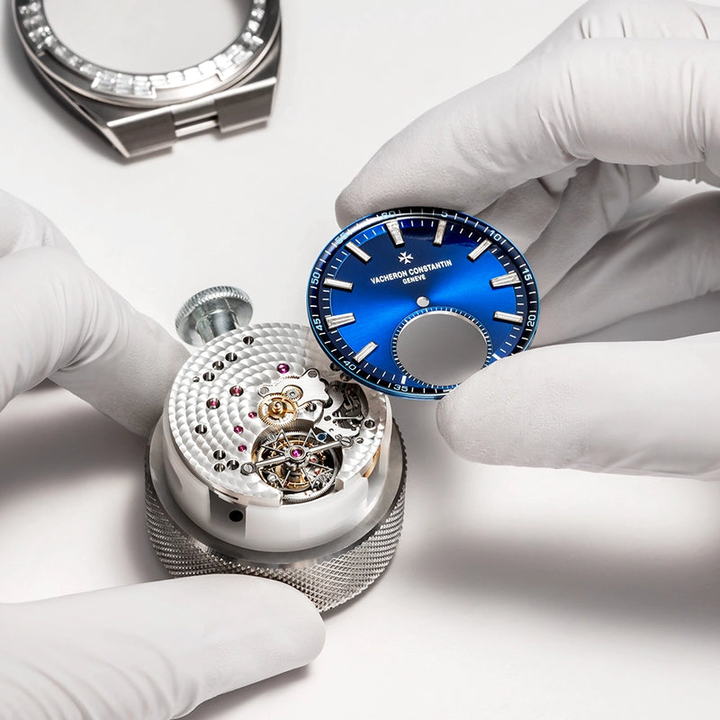 Vacheron Constantin Overseas Tourbillon High Jewellery Blue Dial Diamond Set Watch - Berry's Jewellers