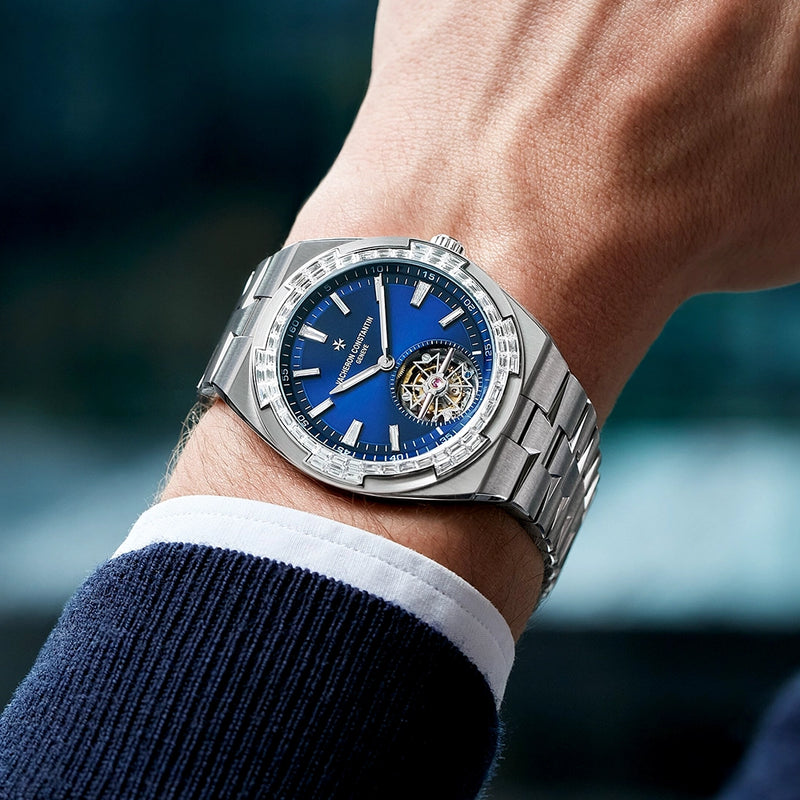 Vacheron Constantin Overseas Tourbillon High Jewellery Blue Dial Diamond Set Watch - Berry's Jewellers