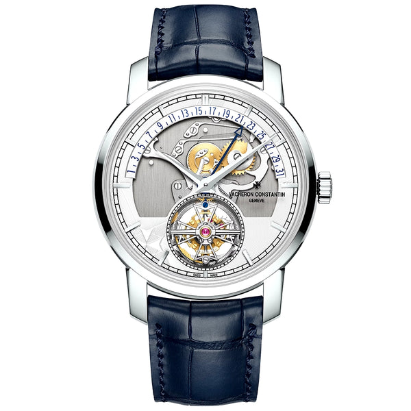 Vacheron Constantin Traditionnelle Tourbillon Retrograde Date Openface Platinum Watch - Berry's Jewellers