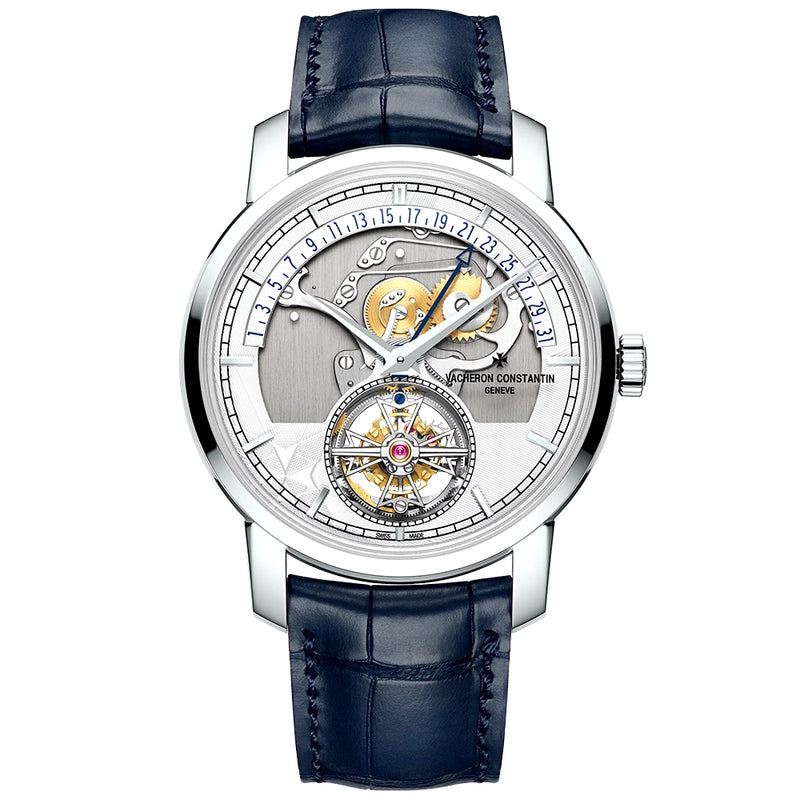 Vacheron Constantin Traditionnelle Tourbillon Retrograde Date Openface Platinum Watch - Berry's Jewellers