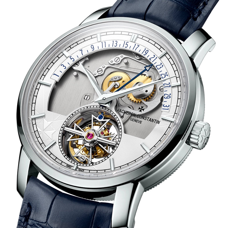 Vacheron Constantin Traditionnelle Tourbillon Retrograde Date Openface Platinum Watch - Berry's Jewellers