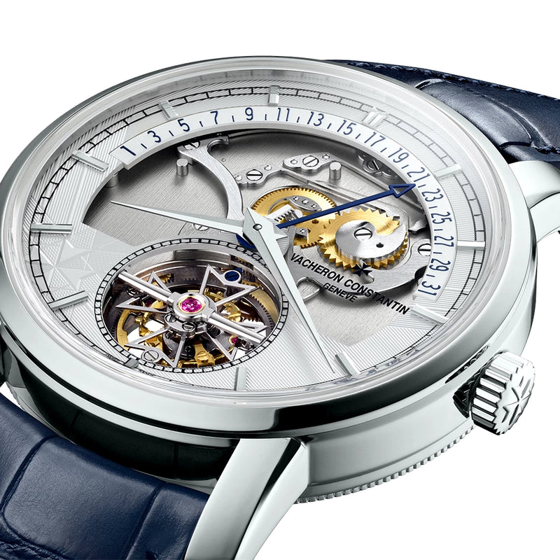 Vacheron Constantin Traditionnelle Tourbillon Retrograde Date Openface Platinum Watch - Berry's Jewellers