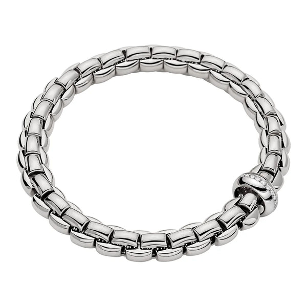 FOPE Eka 18ct White Gold Bracelet With Diamond Set Rondel - Berry's Jewellers