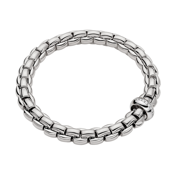 FOPE Eka 18ct White Gold Bracelet With Diamond Set Rondel - Berry's Jewellers