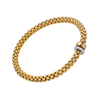 FOPE Solo 18ct Yellow Gold Pavé Set Diamond & Polished Rondel Bracelet - Berry's Jewellers