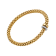 Solo 18ct Yellow Gold Pavé Set Diamond & Polished Rondel Bracelet