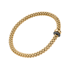 Solo 18ct Yellow Gold Bracelet With Black Diamond Set Rondels