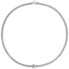 FOPE Solo 18ct White Gold Pavé Set Diamond & Polished Rondel Necklace - Berry's Jewellers