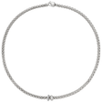 Solo 18ct White Gold Pavé Set Diamond & Polished Rondel Necklace