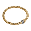 Solo 18ct Yellow Gold Bracelet With Three Diamond Set Rondels