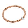 Solo 18ct Rose Gold Bracelet With Pavé Set Diamond Rondel