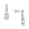 18ct White Gold GIA Certificated Oval Cut Diamond Drop Earrings