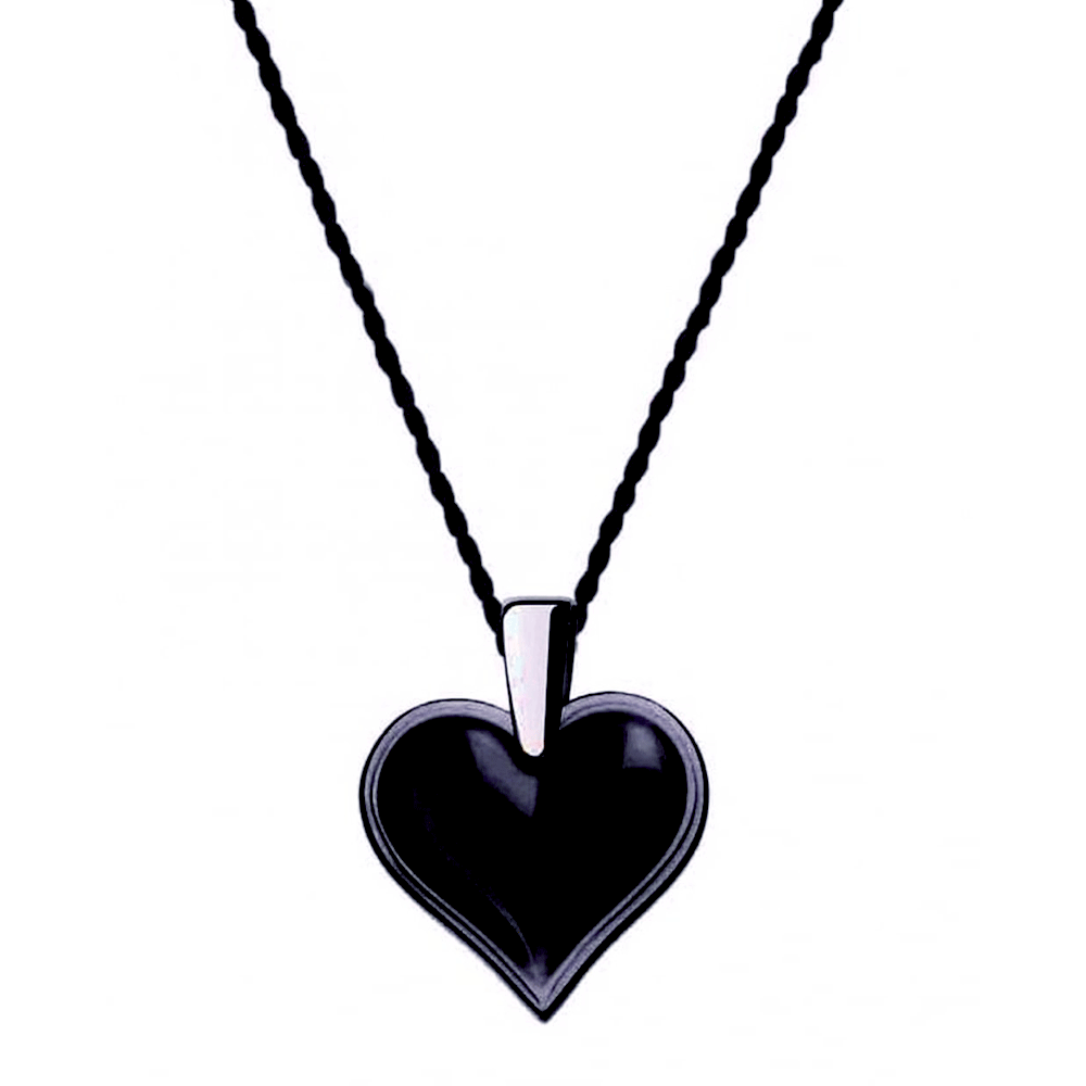 Amoureuse Beaucoup Black Crystal Heart Necklace