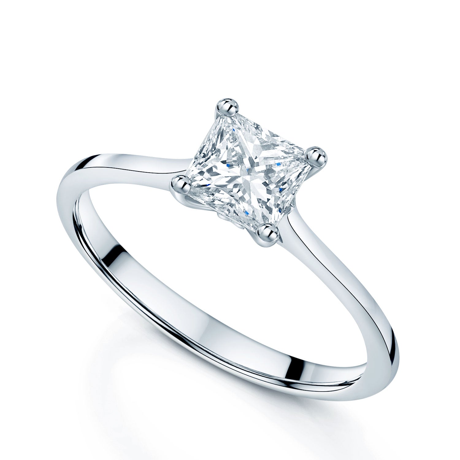 Platinum Princess Cut Diamond Solitaire Ring