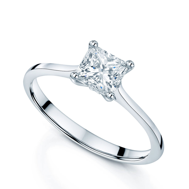 Platinum Princess Cut Diamond Solitaire Ring