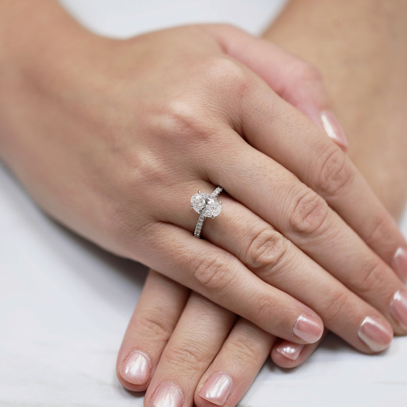 Platinum GIA Certificated Oval Cut Diamond Solitaire Ring With