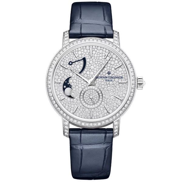 Vacheron Constantin Traditionnelle Moon Phase 18ct White Gold Diamond Set Ladies Watch - Berry's Jewellers