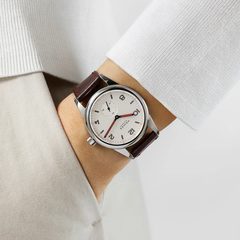NOMOS Glashütte Club 36mm White Silver-Plated Dial Manual-Wind Watch - Berry's Jewellers