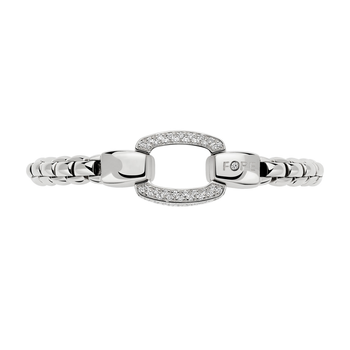 Eka 18ct White Gold Bracelet With Diamond Pavé Clasp
